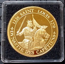 MEDAILLE SAINT LOUIS DYNASTIE DES CAPETIENS COLLECTION ROIS ET REINES DE FRANCE