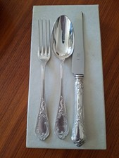  Coffret Couverts 3 Pièces SAGLIER état Neuf Métal Argenté Titre  84 Gr 