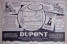 PUBLICITÉ DUPONT APPAREILS MÉDICAL POUR MALADES BLESSES FAUTEUIL LIT MÉCANIQUE