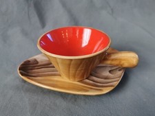 Petit déjeuner en faïence de Vallauris faux bois attr. à Grandjean Jourdan