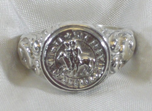 Anneau sceau templiers argent - anneau,