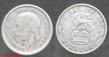 Grande Bretagne ! SILVER six pence Georges V, 1926 argent , en TB