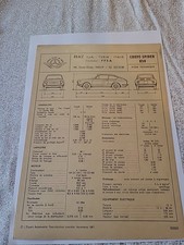Fiches technique FIAT COUPÉ SPIDER 850