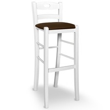 Tabouret En Bois Verni Blanc