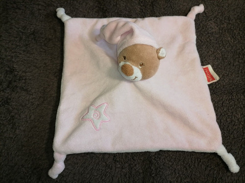 Doudou plat ours - , rose