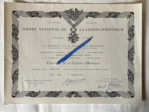 France diplôme chevalier - france,