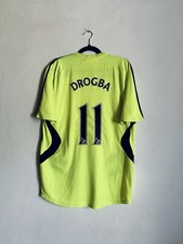 Chelsea Away Football Shirt Jersey 2007-2008 Adidas Didier Drogba 11 L 697777