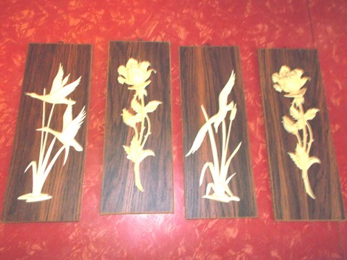 Set vtg flowers birds - birds, faux