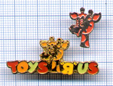Lot de 2 Pin's girafe Geoffrey logo mascotte du magasin de jouets TOYS R US