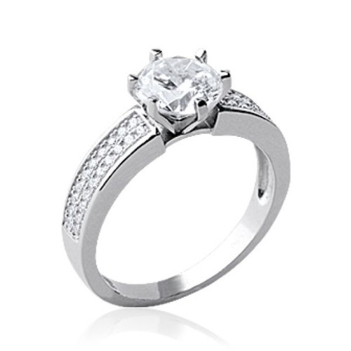 Solitaire femme argent - solitaire,