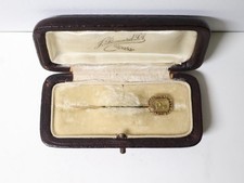 Ancienne Epingle à chapeau en or cristal de roche intaille chien or XIXe siècle