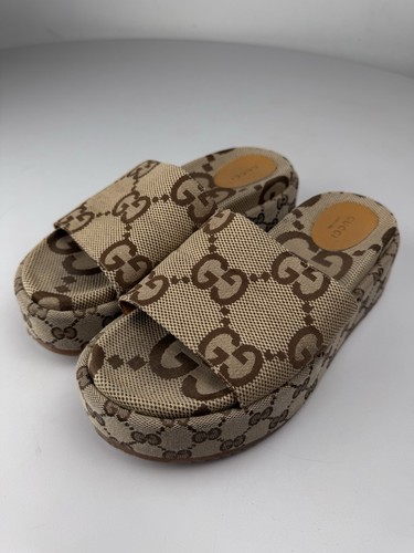 Gucci canvas platform - canvas,