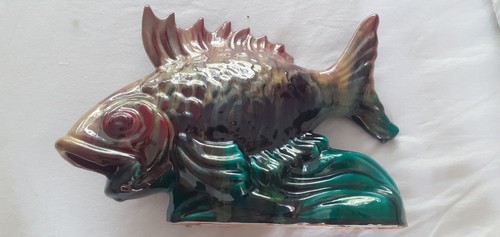 Poisson céramique signé m - poisson,