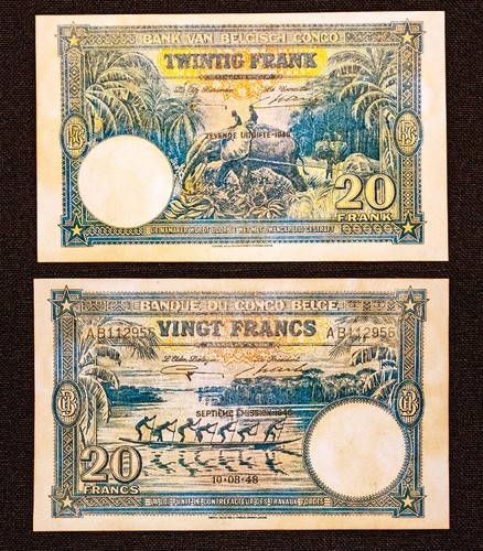 1940 francs bleu congo - 1940,