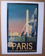 § A15) affiche publicité reproduction chemins de fer PARIS (Julien Lacaze)