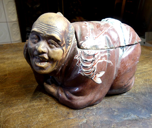 Peu courant pot tabac décor - a,