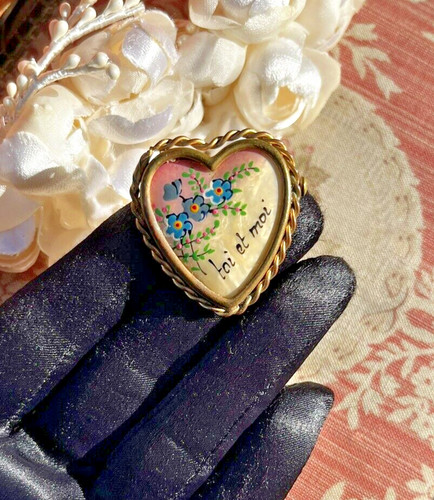 Ancienne broche cœur - ancienne,