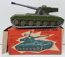 Rare Char Tank Mont-Blanc en boite d'origine jouet ancien tôle Joustra