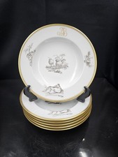Bernardaud, Assiettes Creuses, Collection Pastorale En Grisaille Limoges