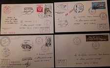 Timbres TAAF Sur Lettre Nombreuses Oblitérations 2004 2003 4 Lettres