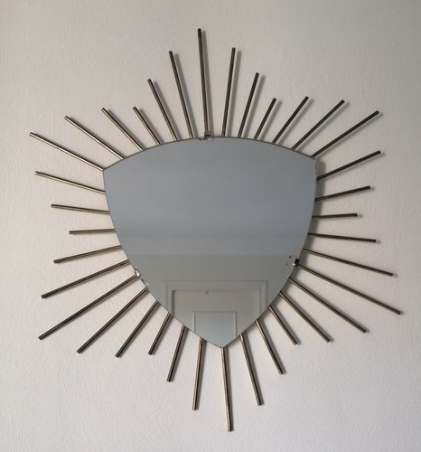 Ancien miroir soleil - soleil, laiton