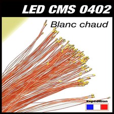 C144bc# LED CMS pré-câblé 0402 blanc chaud fil émaillé 5 à 20pcs  - prewired LED