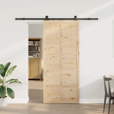 Porte coulissante Bois massif en pin rustique intérieure de salon bois vidaXL vi