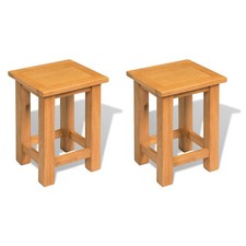 2x Bois de Chêne Massif Tables d'Appoint Table Basse Salon Canapé vidaXL