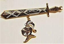 ANCIEN BIJOU BROCHE OR DE TOLEDE SABRE EPEE SWORD HEAUME HOME CHEVALIER # K8