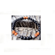 Bracelet skull et pierres onyx