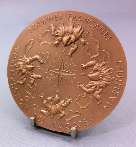 Medaille bronze douanes - medaille, en