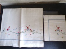 poupée ancienne parure drap pour berceau lit landau