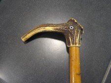 Canne ancienne bois pommeau