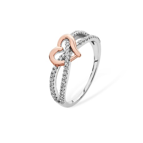 Bague coeur zircon - bague, en