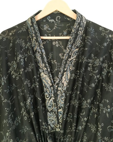 Pure sari soie noir kaftan - pure, en