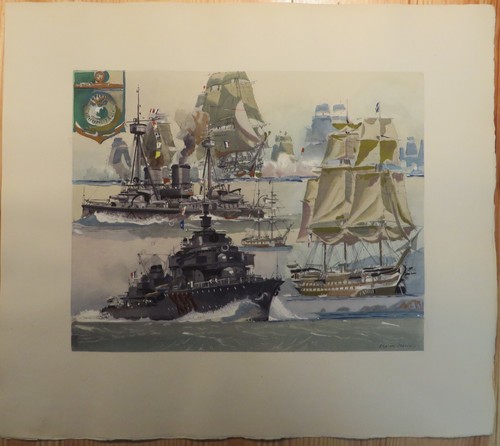 Gouache contre torpilleur - le,
