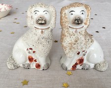 Antique paire de chien Poodle