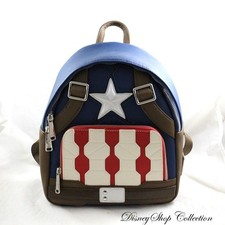 Mini sac à dos Captain America DISNEY Loungefly bouclier Avengers bleu rouge
