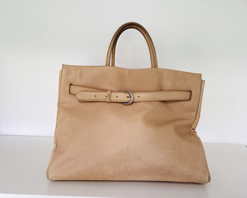 Sac main cuir naturel - en,