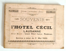 LAUSANNE HÔTEL CÉCIL 1909 GUIDE SOUVENIR 100 PAGES CHEMINS DE FER INDICATEUR TBE