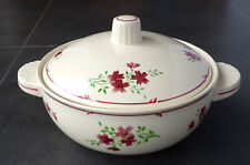 Soupière en faïence de Badonviller Lunéville, petites fleurs rouges parfait état