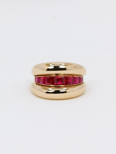 Bague jonc jaune rubis - jonc,