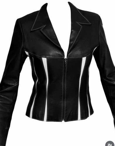 Veste cuir noir vintage - en,
