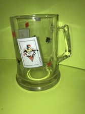 Vintage Luminarc Giant Beer Glass Mug Poker Cards Joker