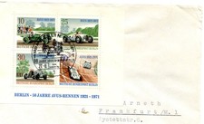lettre avec bloc Berlin 50 Jahre Avus Rennen 1921 1971 - voiture course circuit