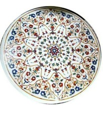 42 " Marbre Centre Table Top Précieux Pierres Inlay Handmade Travail Décor