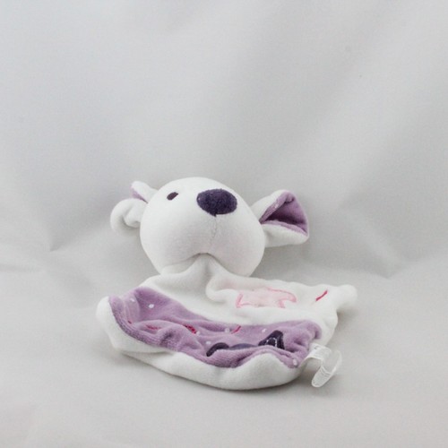 Doudou plat souris blanche
