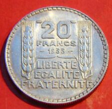 20 francs Turin 1933 Argent  sup qualité rare! (rameaux  longs )