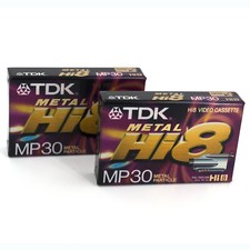 2 Cassettes TDK HI8 Métal MP 30 Minutes Vidéocassette Professionnelle Prix KIT