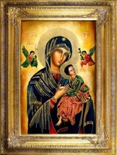 Vierge Marie - 120x90cm Peinture À L'Huile Handgemalt + Cadre Signé Tableau Déco